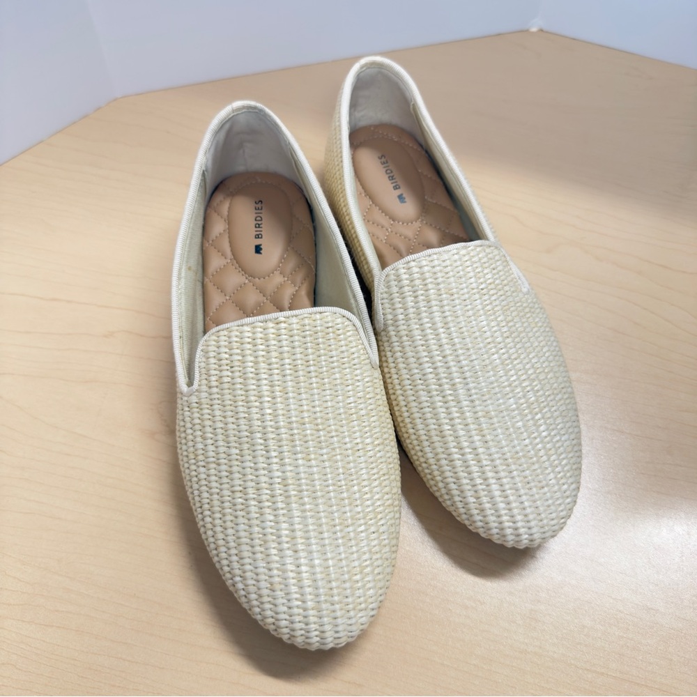 Birdies The Starling Flats With A Woven Natural Raffia Upper Size 8